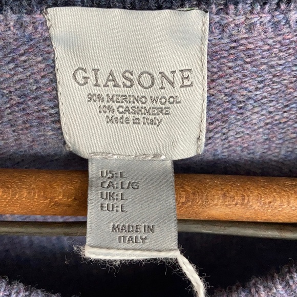 Giasone wool cashmere vneck sweater lavender - Picture 2 of 16